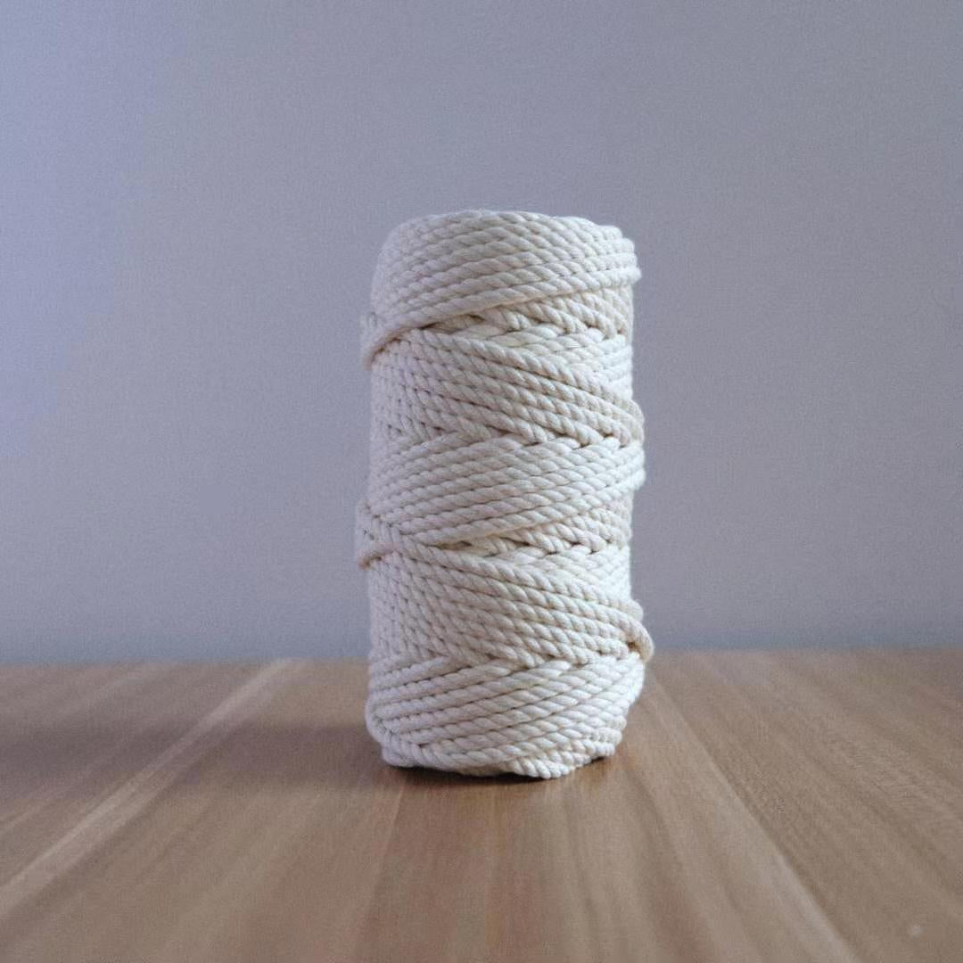 PREMIUM COTTON CORD 3 PLY - 5 MM -NATURAL WHITE