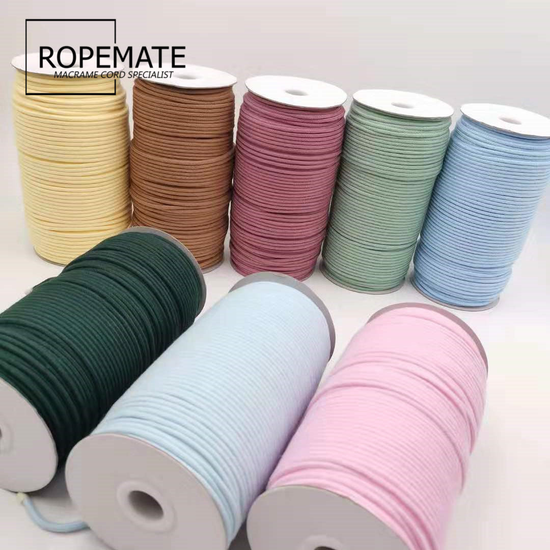 3MM MACRAME BRAIDED - CORED - RED