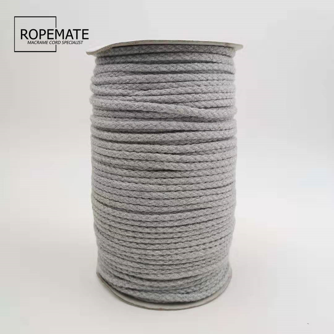 4MM MACRAM BRAIDED - PLAIT - LIGHT GRAY