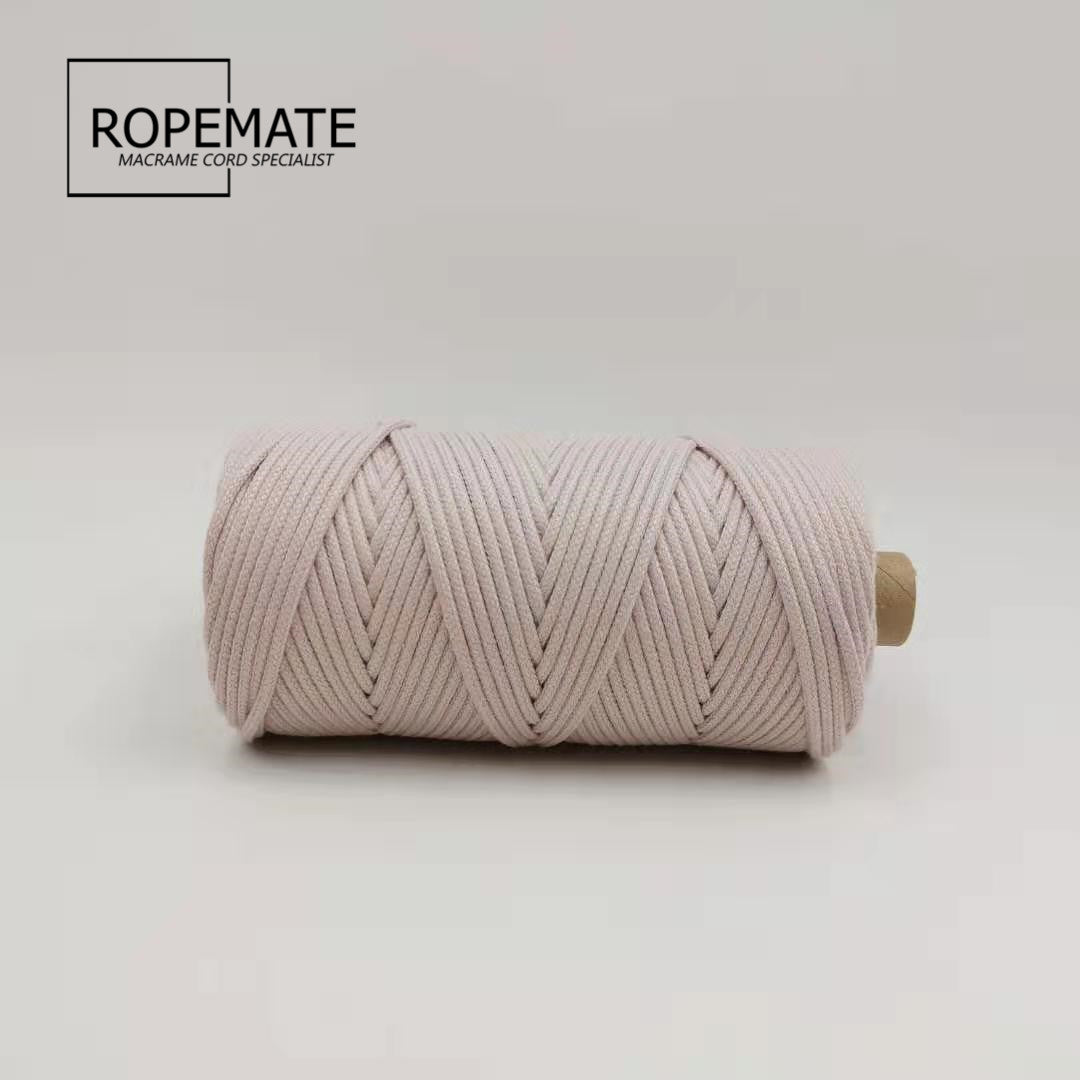 3MM MACRAME BRAIDED - CORED - MISTY ROSE