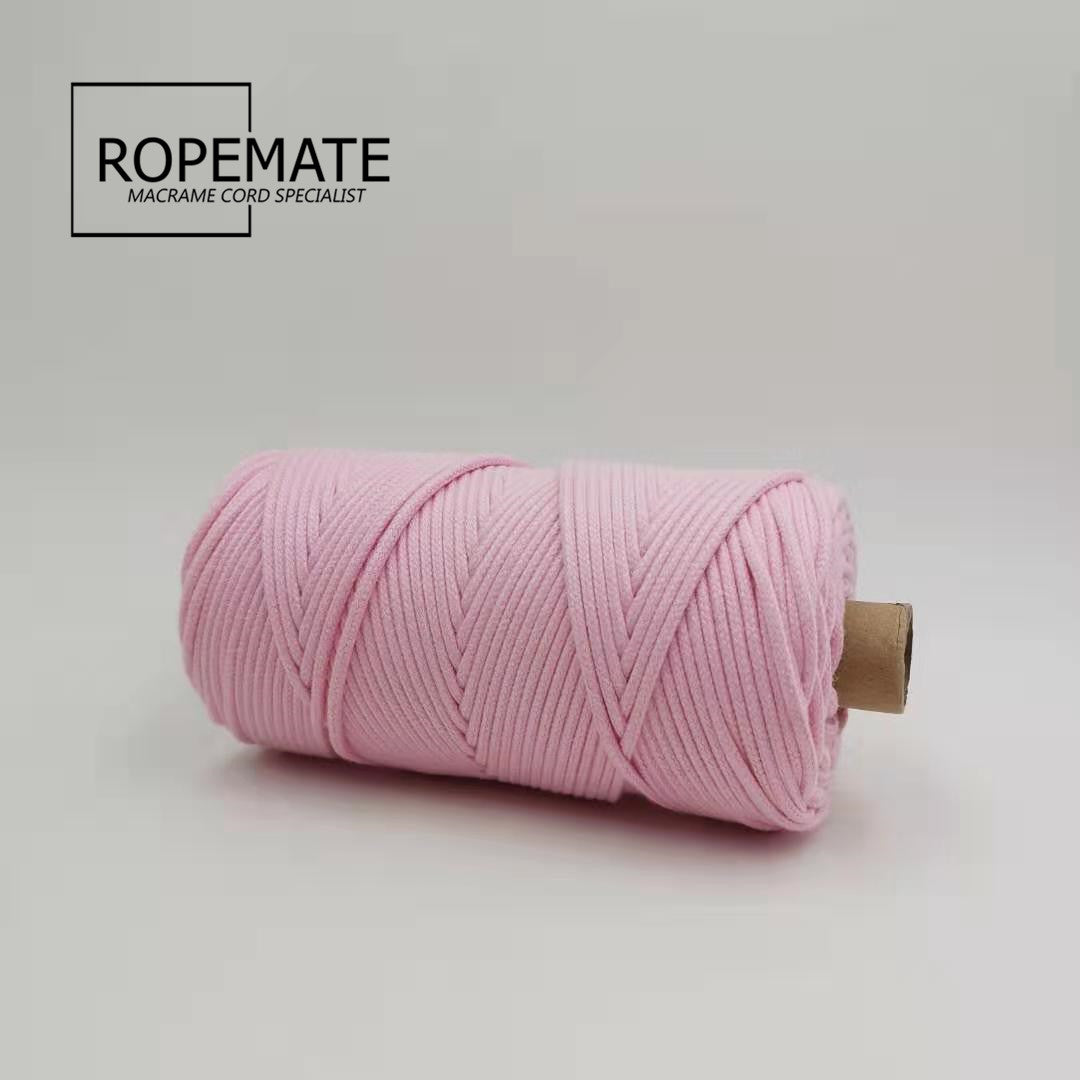 3MM MACRAME BRAIDED - CORED - CHERRY PINK