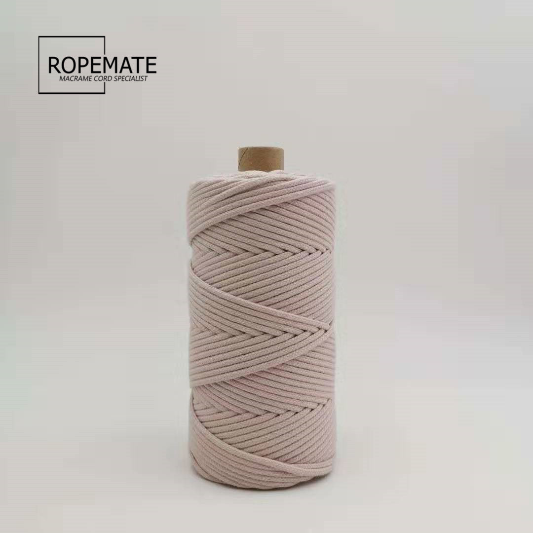 3MM MACRAME BRAIDED - CORED - MISTY ROSE