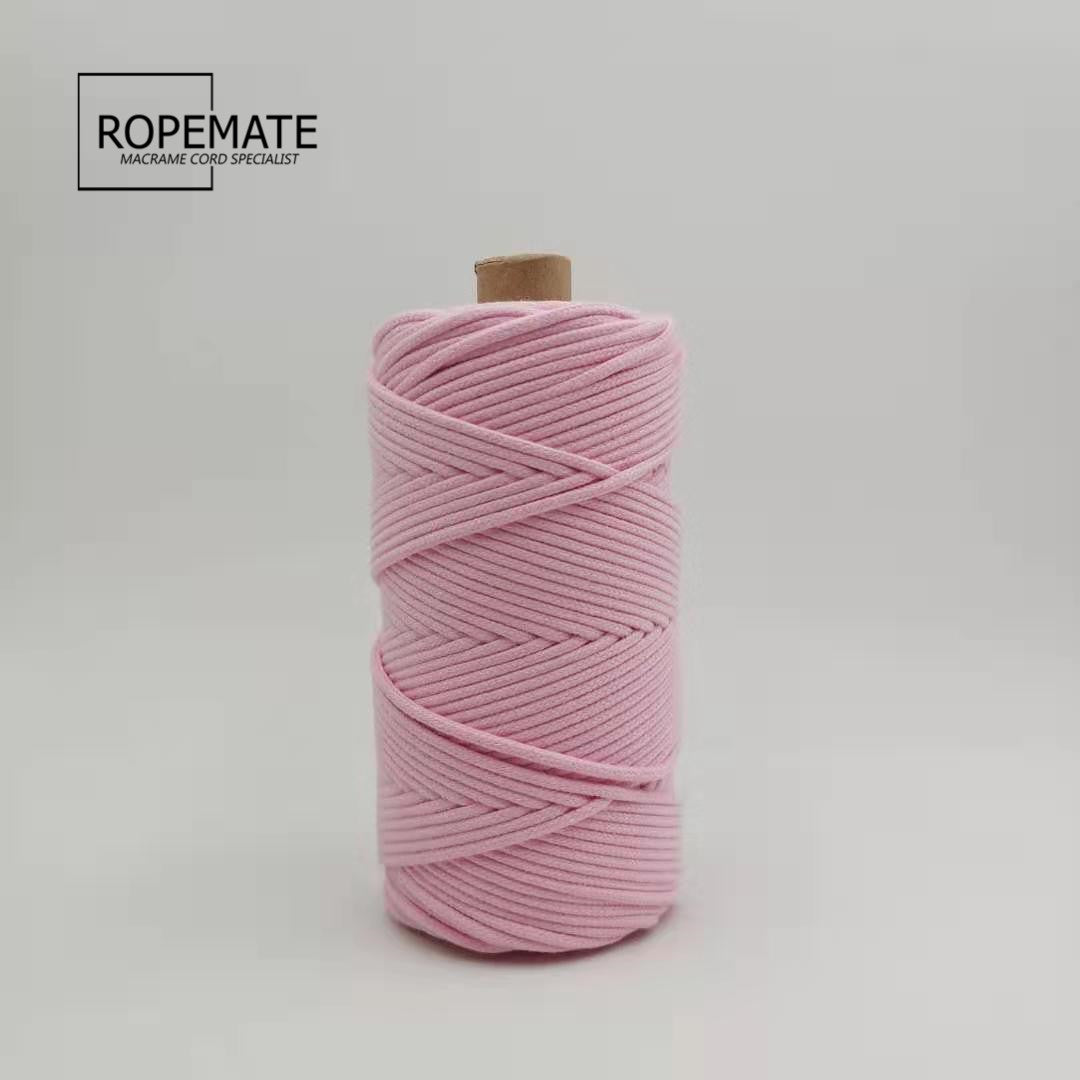 3MM MACRAME BRAIDED - CORED - CHERRY PINK