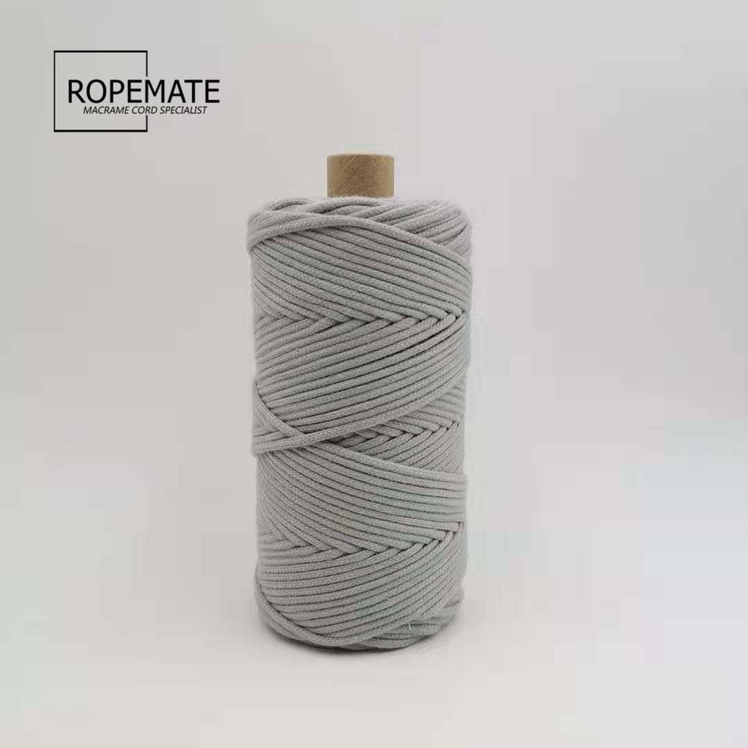 3MM MACRAME BRAIDED - CORED - SILVER GRAY