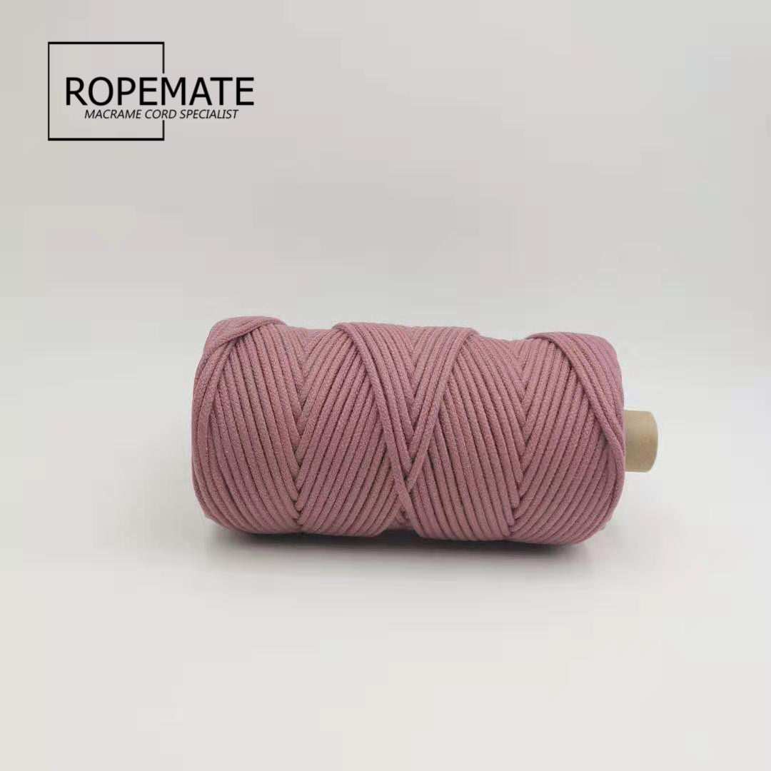 3MM MACRAME BRAIDED - CORED - ANTIQUE PINK