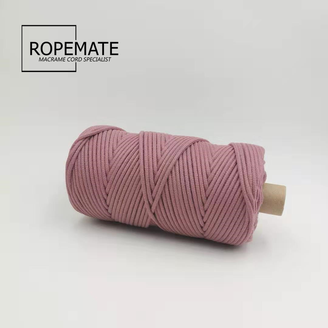 3MM MACRAME BRAIDED - CORED - ANTIQUE PINK