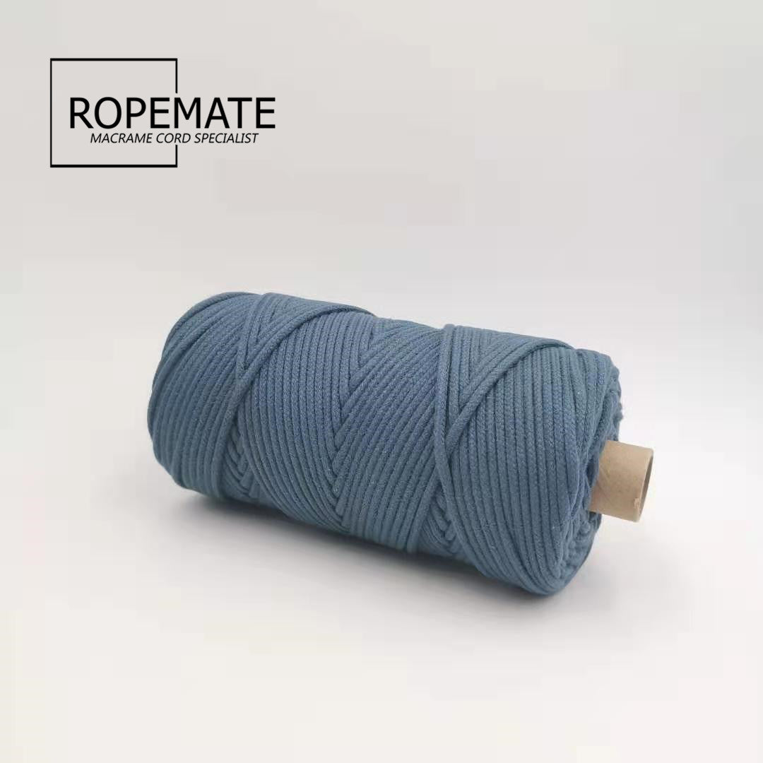 3MM MACRAME BRAIDED - CORED - DARK GREY BLUE