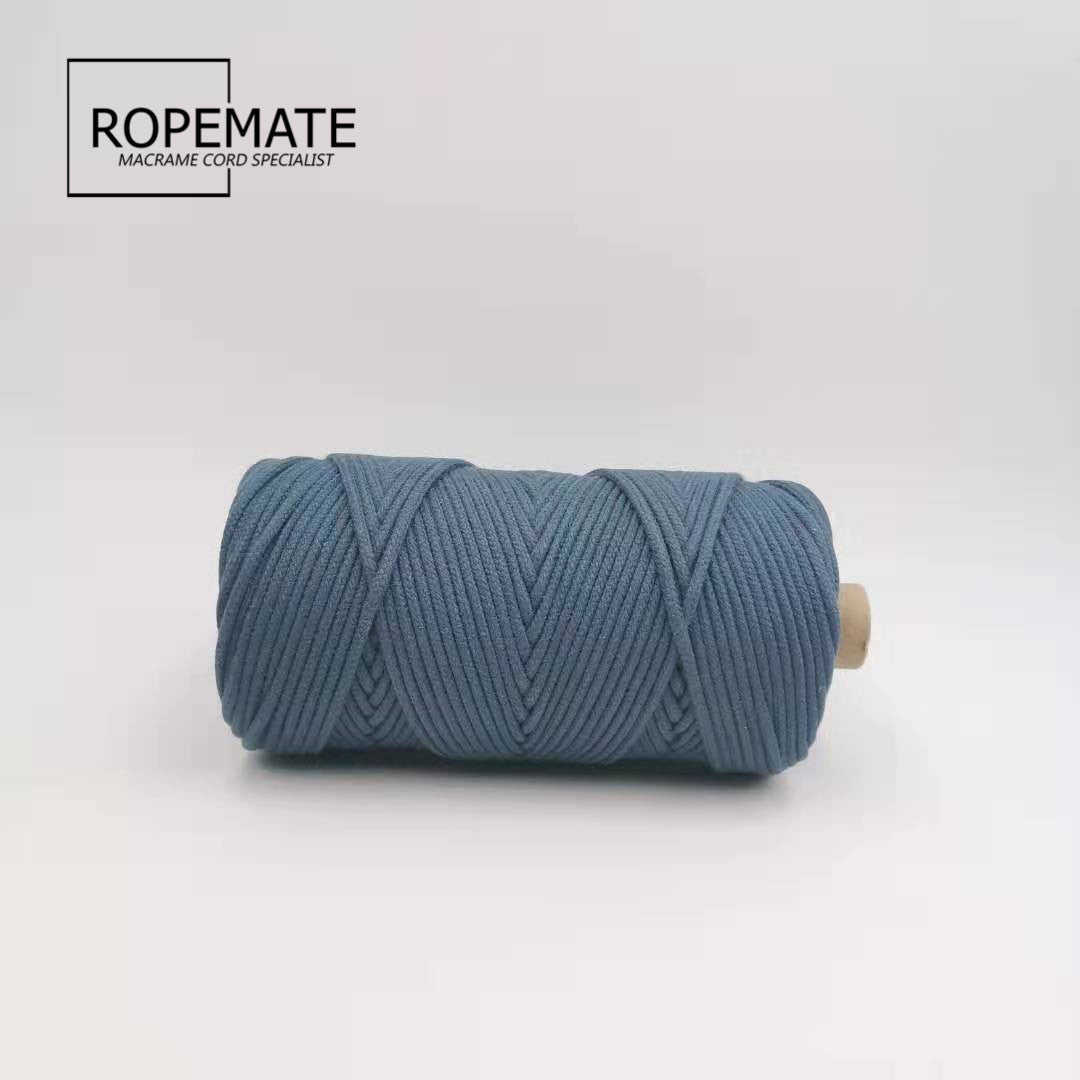3MM MACRAME BRAIDED - CORED - DARK GREY BLUE