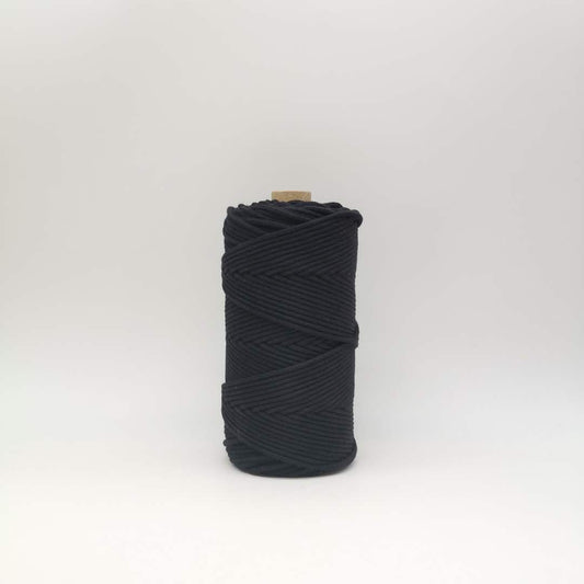 3MM MACRAME BRAIDED - CORED - BLACK