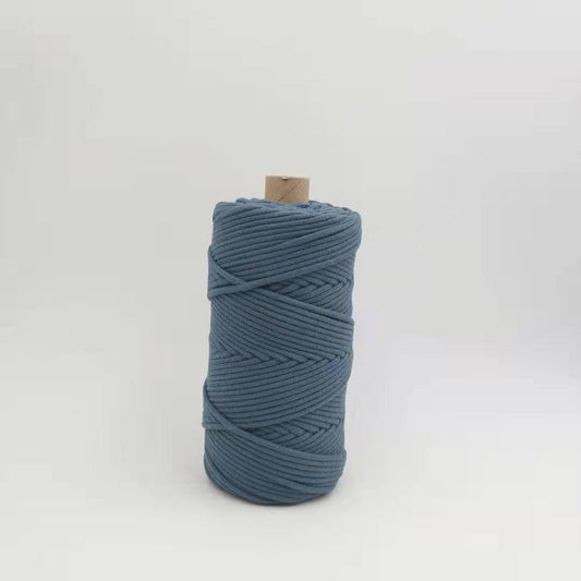 3MM MACRAME BRAIDED - CORED - DARK GREY BLUE