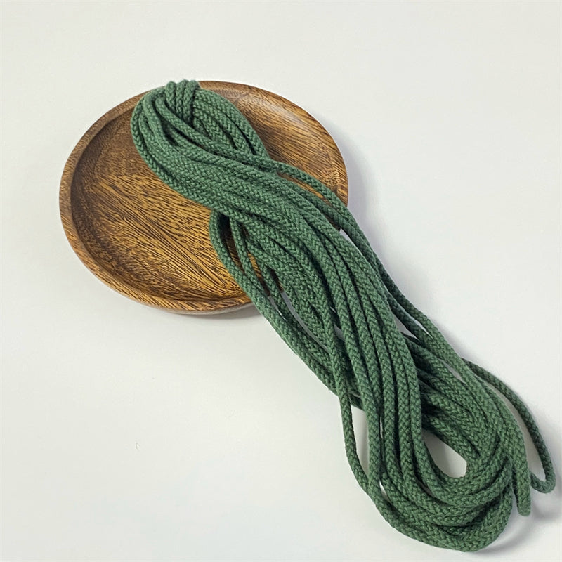 4MM MACRAM BRAIDED - PLAIT - GREEN BLACK