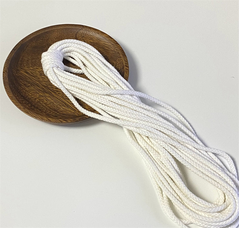 4MM MACRAM BRAIDED - PLAIT - BLEACHING WHITE