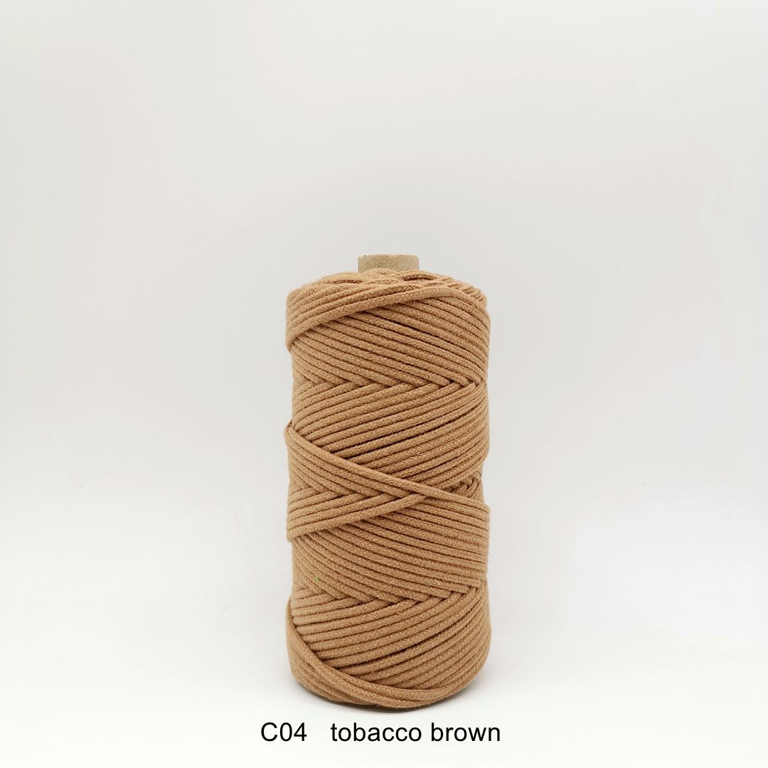 3MM MACRAME BRAIDED - CORED - TOBACCO BROWN