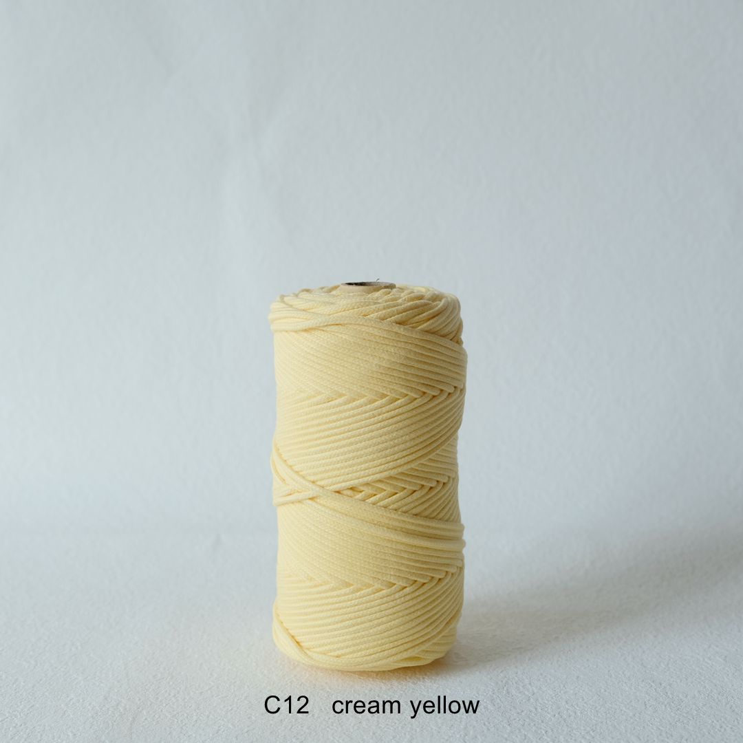3MM MACRAME BRAIDED - CORED - CREAM YELLOW COLOR