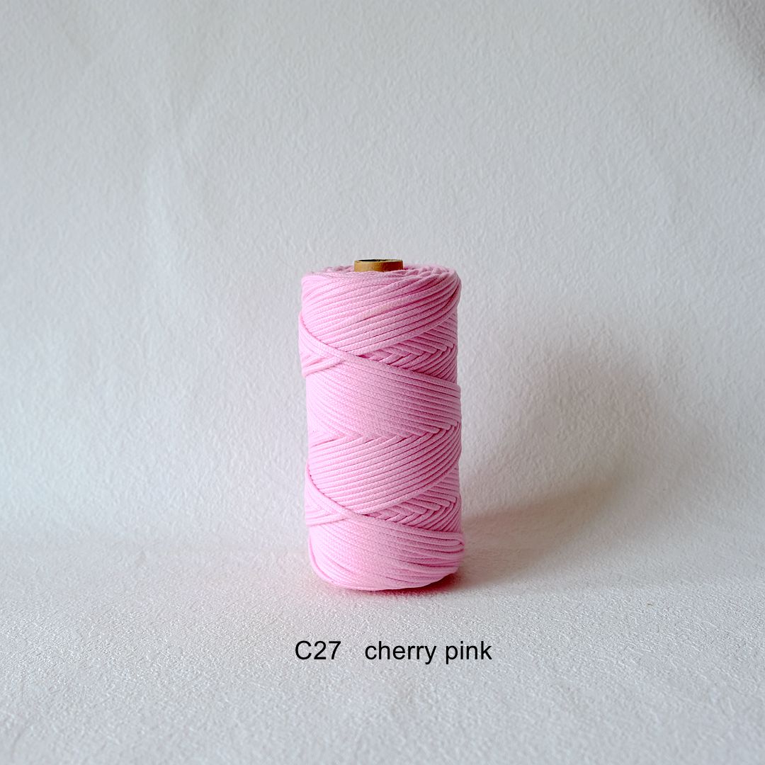 3MM MACRAME BRAIDED - CORED - CHERRY PINK