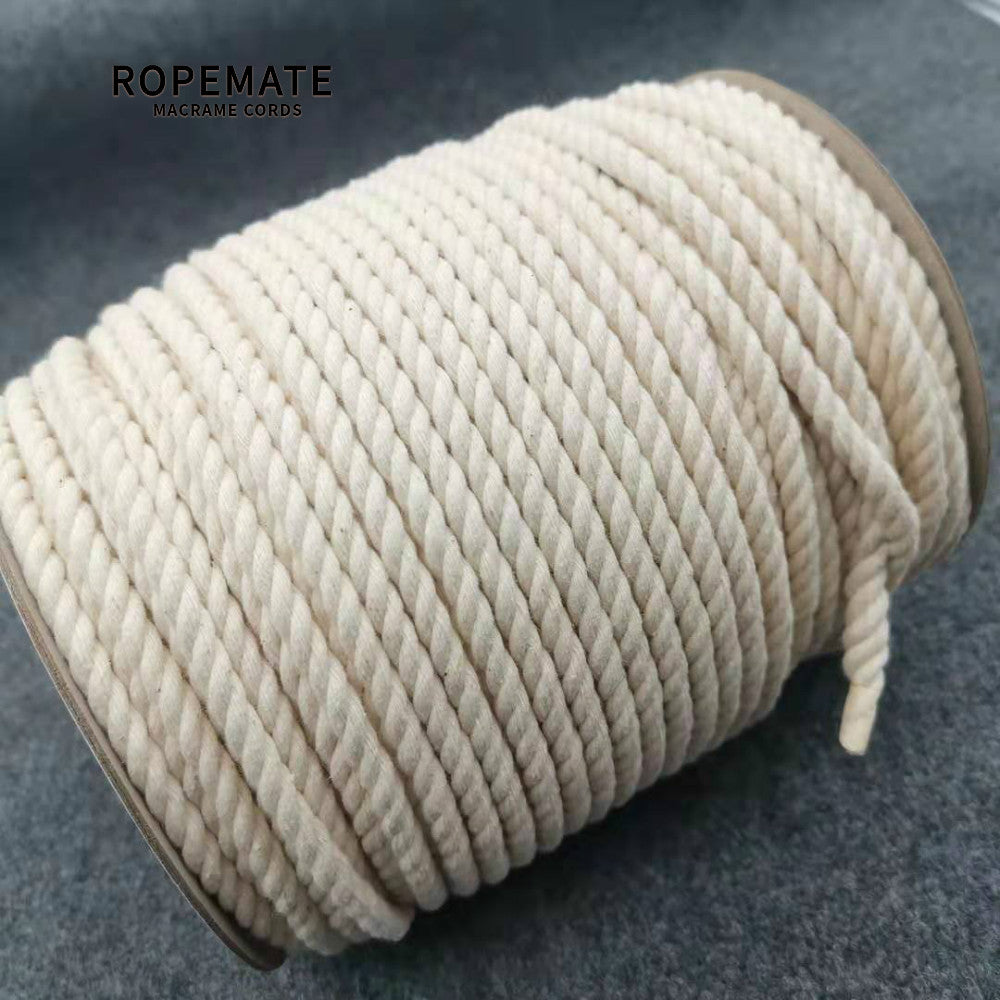  66 ft Natural White Rope,5/16 inch Cotton Rope,3Ply