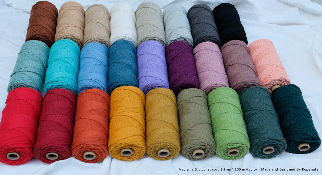 3MM MACRAME BRAIDED - XXLace - 30 COLORS