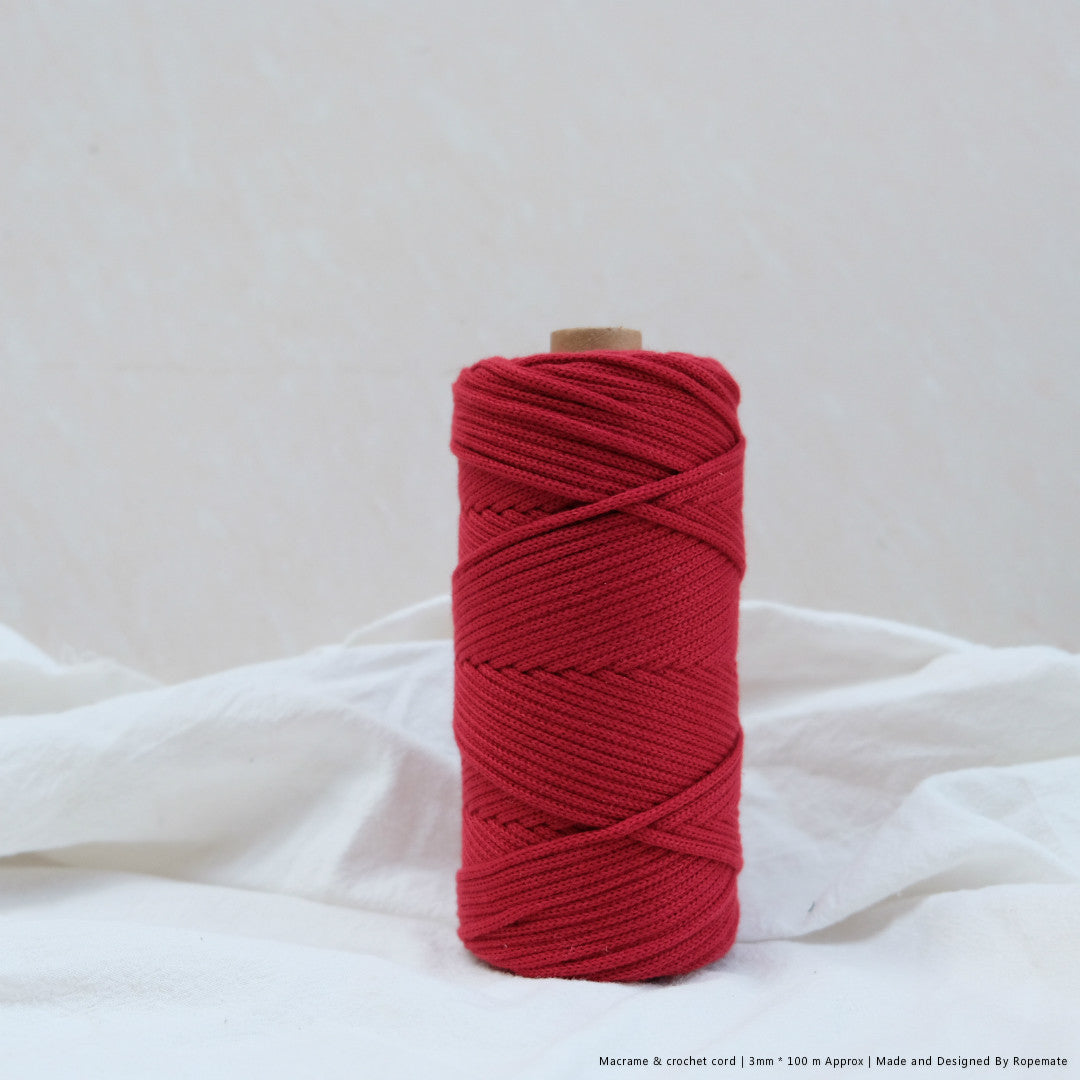 3MM MACRAME BRAIDED - XXLace - BURGUNDY