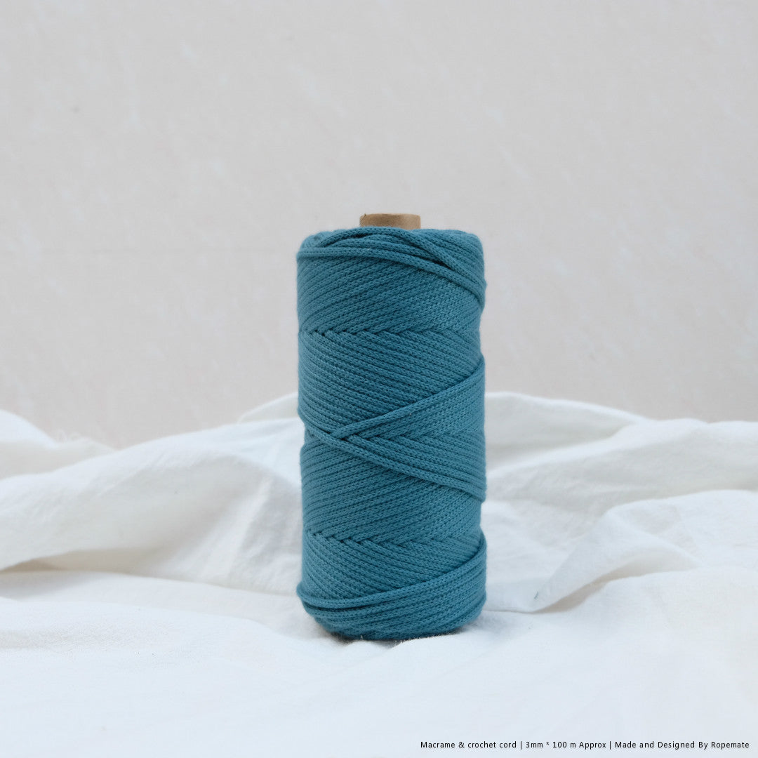 3MM MACRAME BRAIDED - XXLace - SEA BLUE