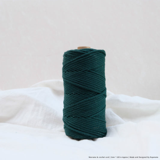 3MM MACRAME BRAIDED - XXLace - DEEP GREEN
