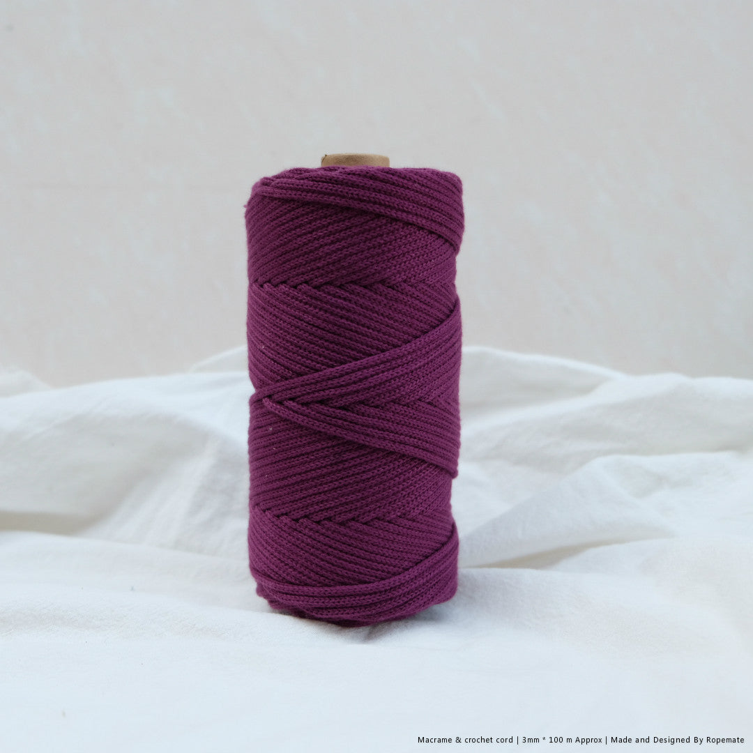 3MM MACRAME BRAIDED - XXLace - PLUM