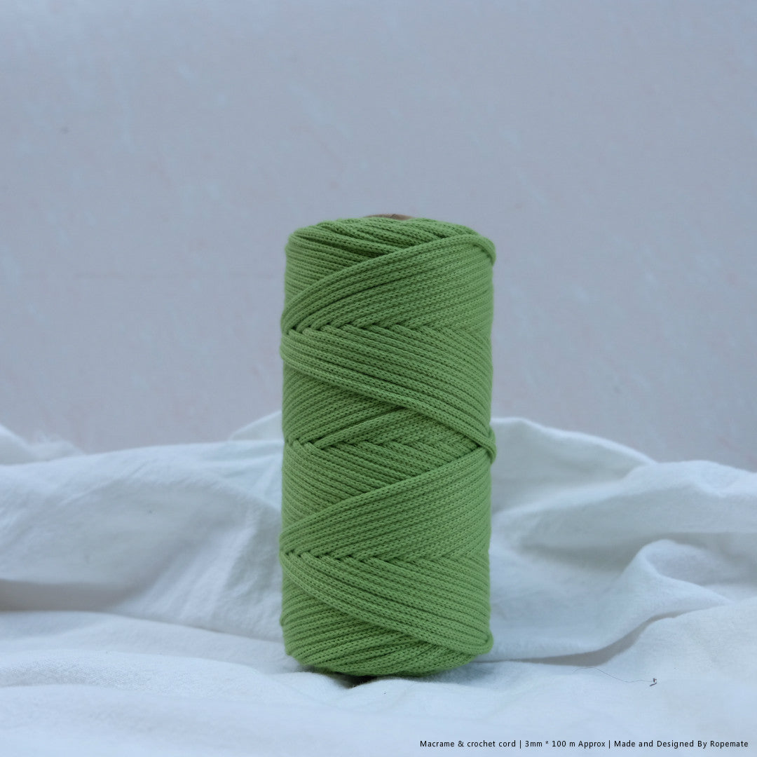 3MM MACRAME BRAIDED - XXLace - BEAN GREEN