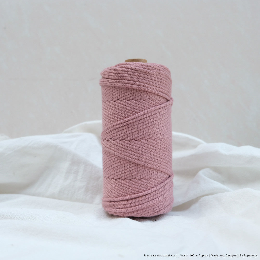 3MM MACRAME BRAIDED - XXLace - DUSTY PINK