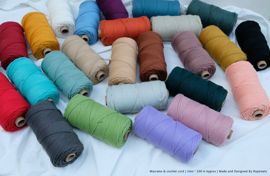 3MM MACRAME BRAIDED - XXLace - YELLOW OCHER