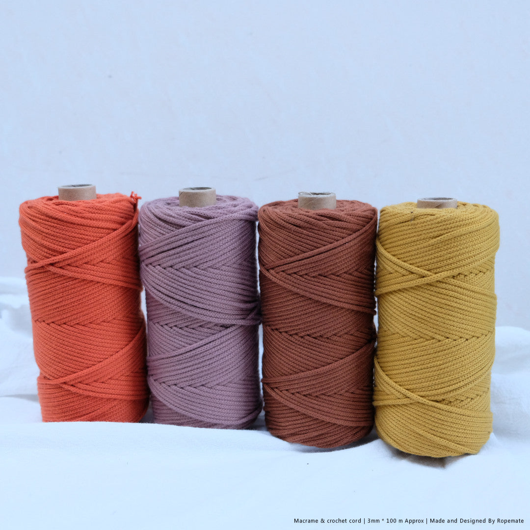 3MM MACRAME BRAIDED - XXLace - ROSYBROWN