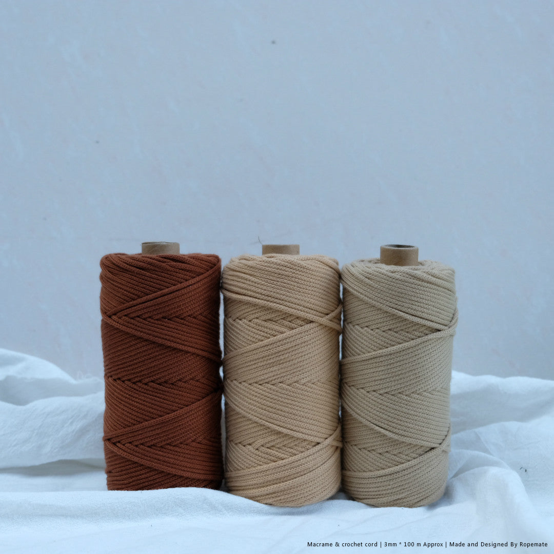 3MM MACRAME BRAIDED - XXLace - 30 COLORS