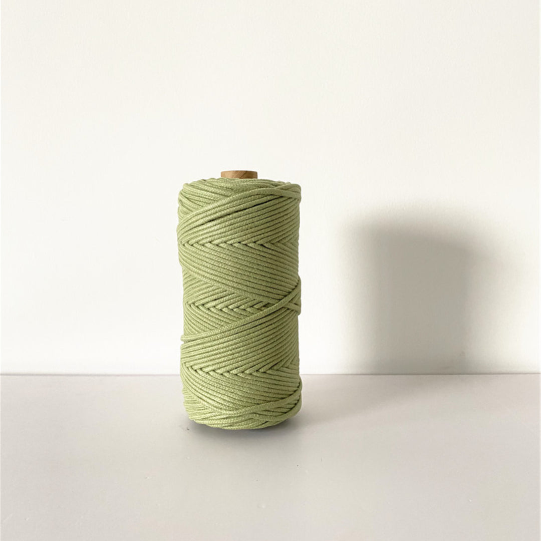 3MM MACRAME BRAIDED - CORED -  MATCHA GREEN