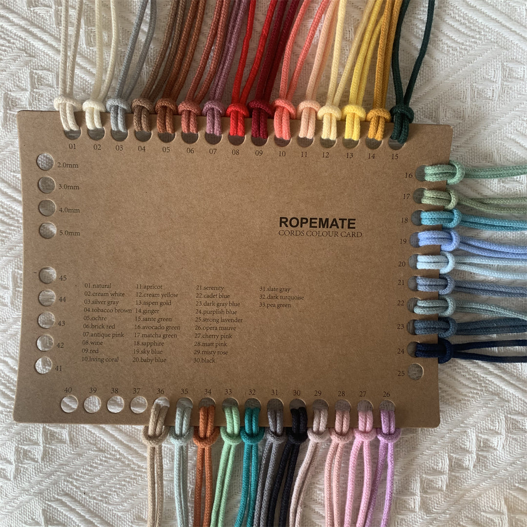 MACRAME CORD COLOR CARD