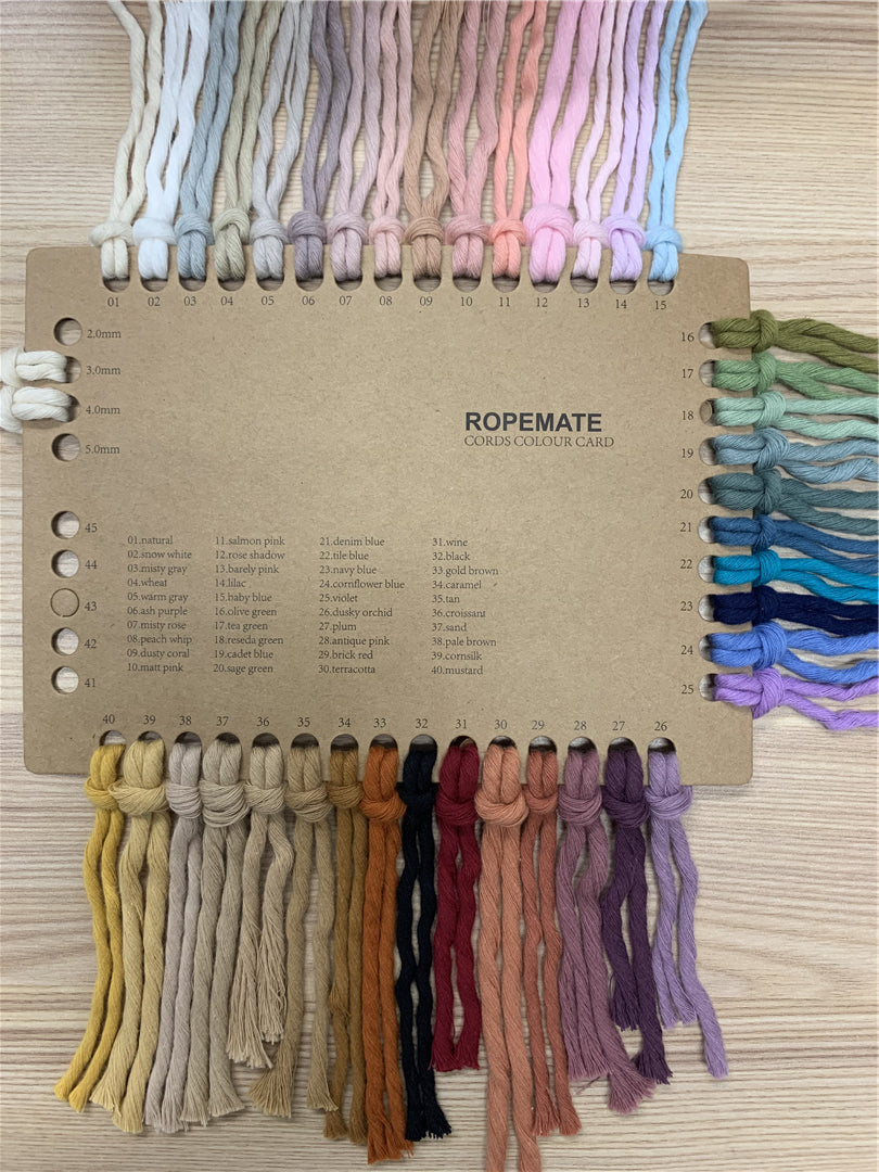 MACRAME CORD COLOR CARD