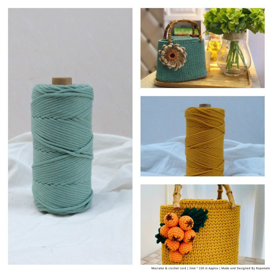 3MM MACRAME BRAIDED - XXLace - 30 COLORS