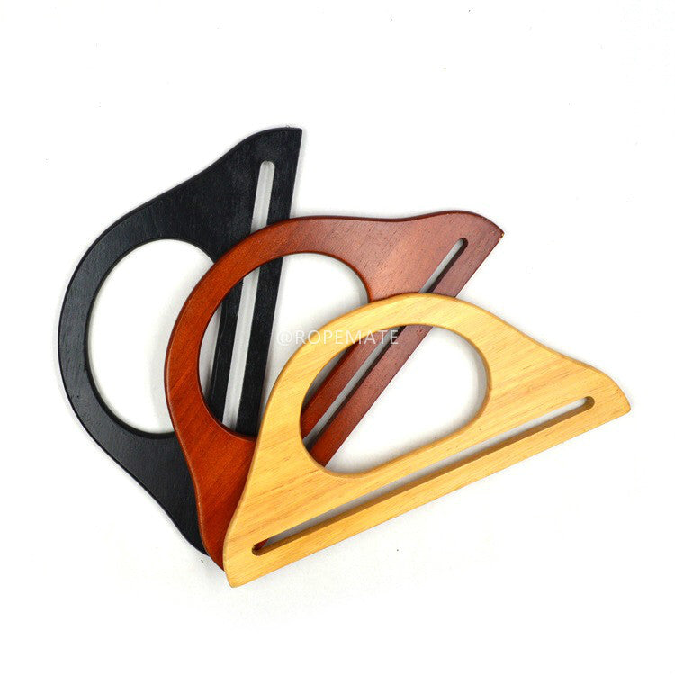 Solid wood hanger type handle