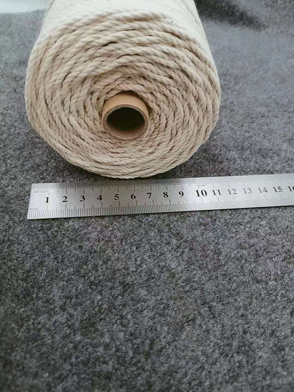 BASIC COTTON ROPE 2.5 MM -3 STRAND-NATURAL