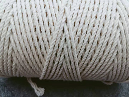 BASIC COTTON ROPE 2.5 MM -3 STRAND-NATURAL