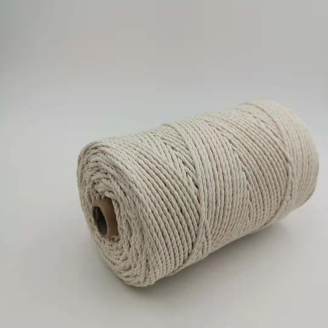 Cotton Rope, 2.5 Mm, 3 Strand ply Twisted, 100% Natural. Macrame