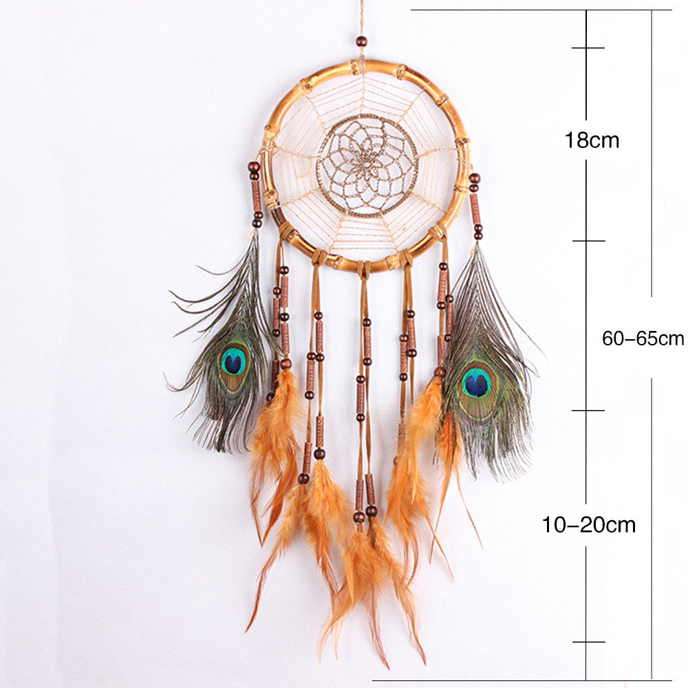 Linen rope bamboo circle dream catcher