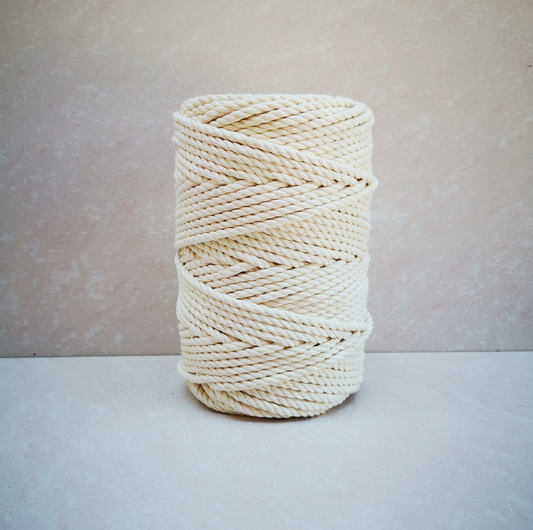 PREMIUM COTTON CORD 3 PLY - 5 MM -NATURAL WHITE