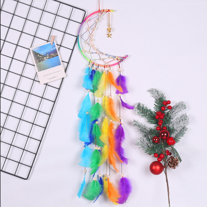 Colorful Crescent Gold Stars home decoration dream catcher pendant