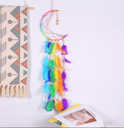 Colorful Crescent Gold Stars home decoration dream catcher pendant