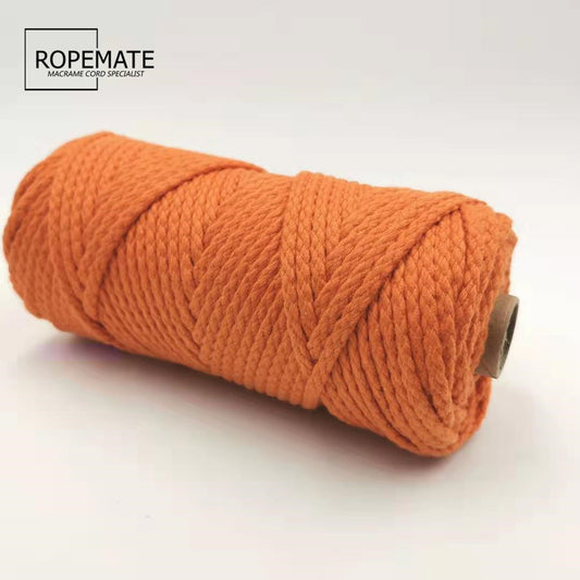 4MM MACRAM BRAIDED - PLAIT - ORANGE