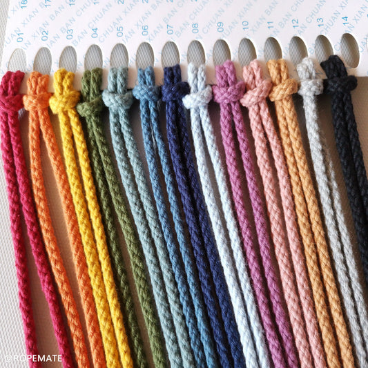 4MM MACRAM BRAIDED - PLAIT - 13 COLORS