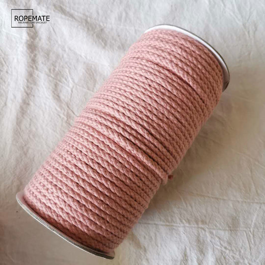 4MM MACRAME BRAIDED - PLAIT - BLUSH PINK