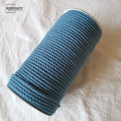 4MM MACRAM BRAIDED - PLAIT - OCEAN BLUE COLOR