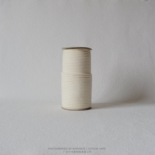 4MM MACRAME BRAIDED - CORED - CREAM WHITE