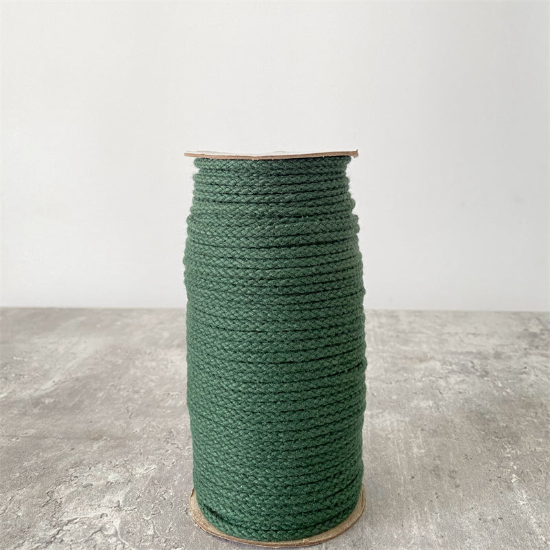 4MM MACRAM BRAIDED - PLAIT -  GREEN BLACK