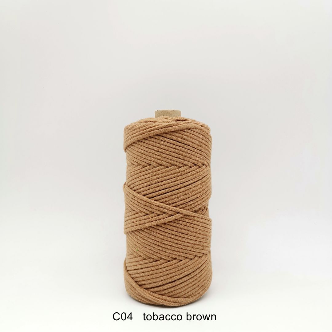 3MM MACRAME BRAIDED - CORED - TOBACCO BROWN