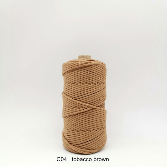 3MM MACRAME BRAIDED - CORED - TOBACCO BROWN